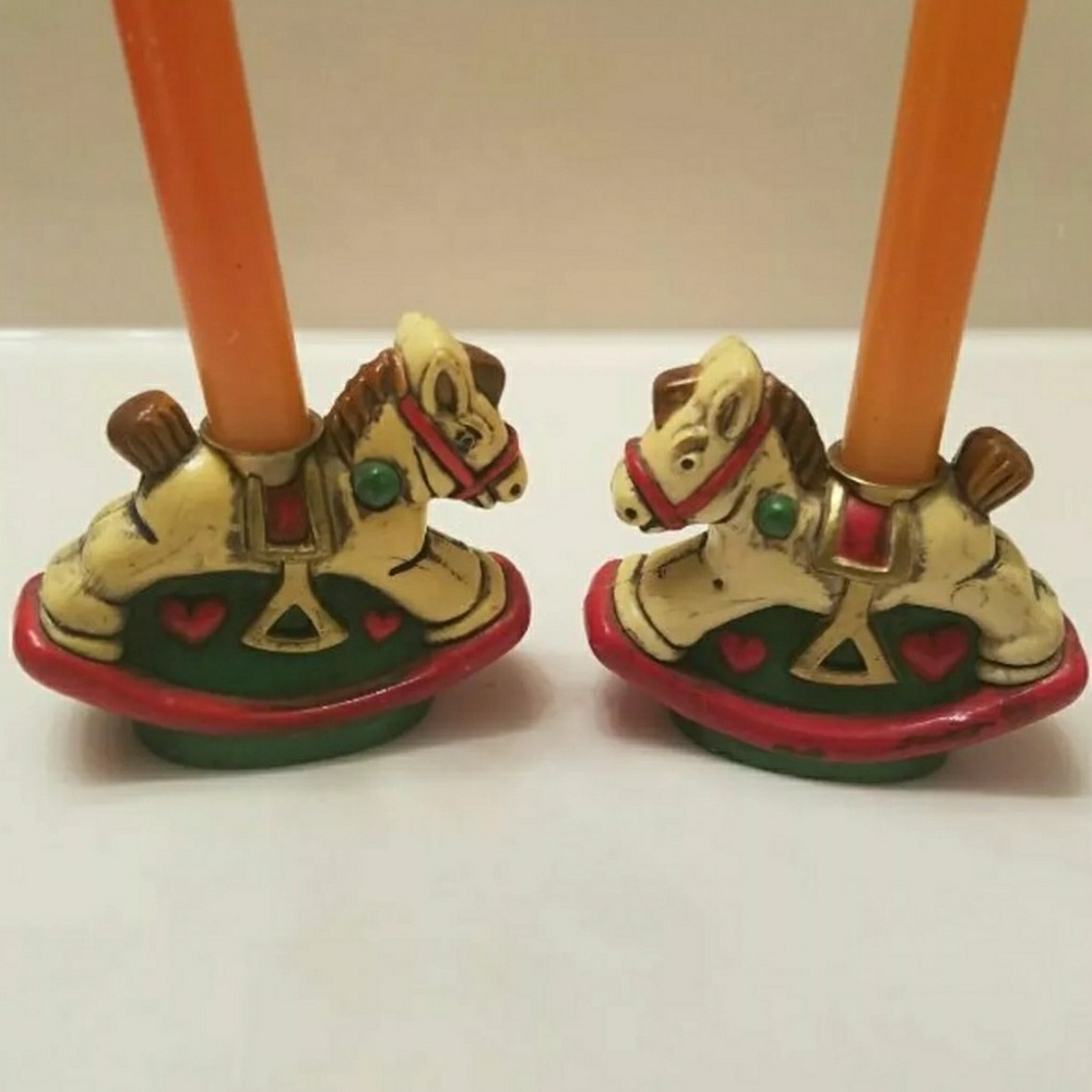 Vintage Rocking Horse Candle Holders mini